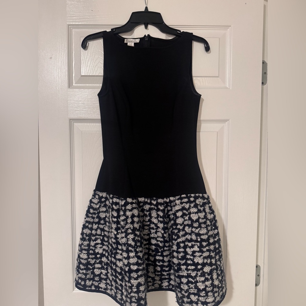 Oscar de la Renta Black and White Sleeveless Dress